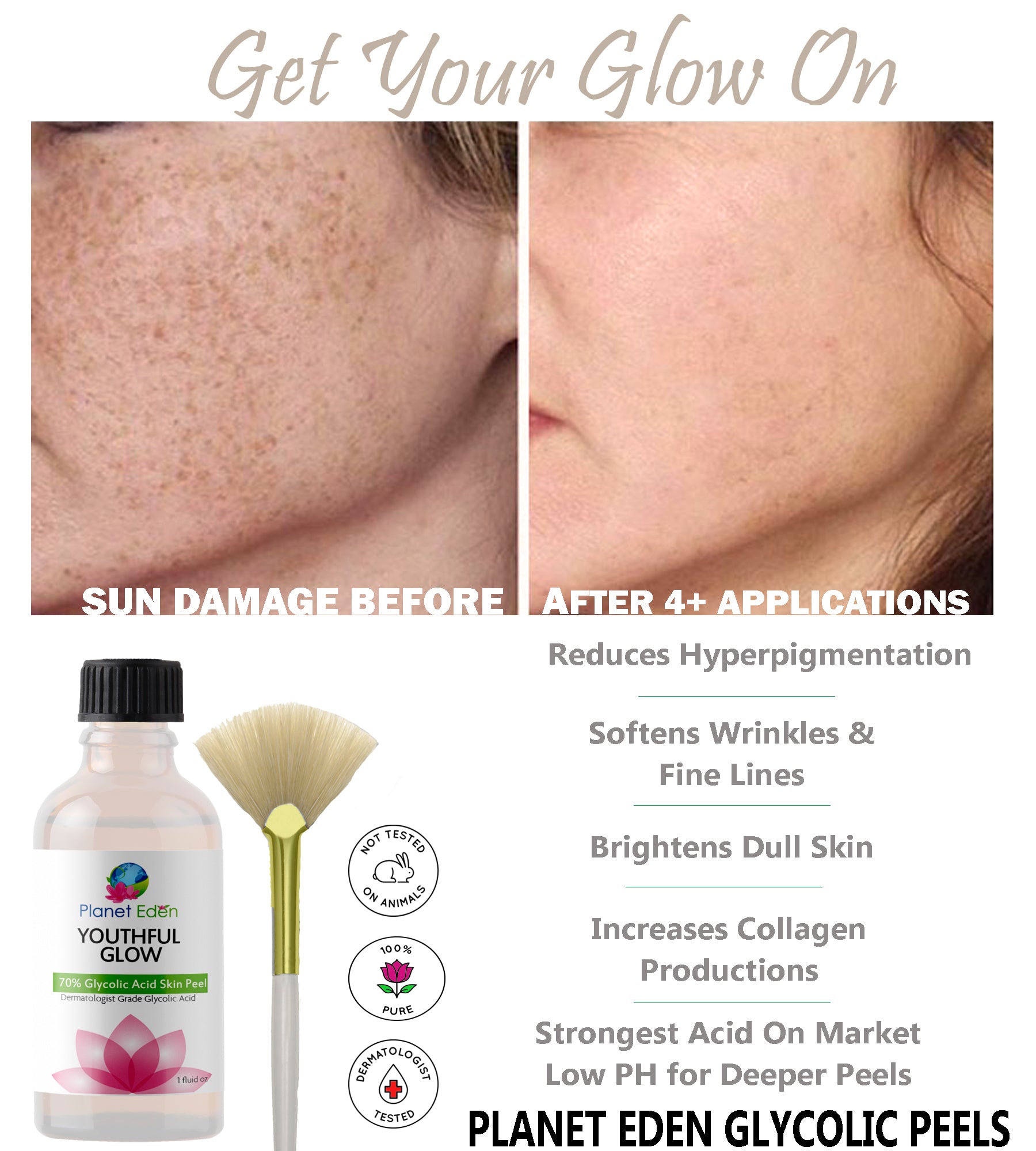 Planet Eden Glycolic Acid Skin Peel with Retinol Hyaluronic Acid Serum image 6