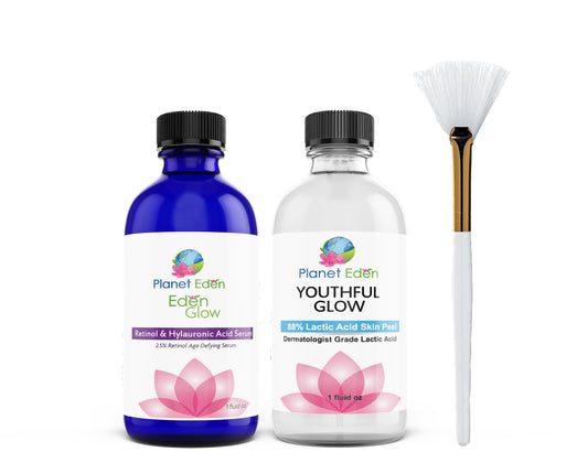 Planet Eden Lactic Acid Skin Peel with Retinol & Hyaluronic Acid Serum Combo image 0