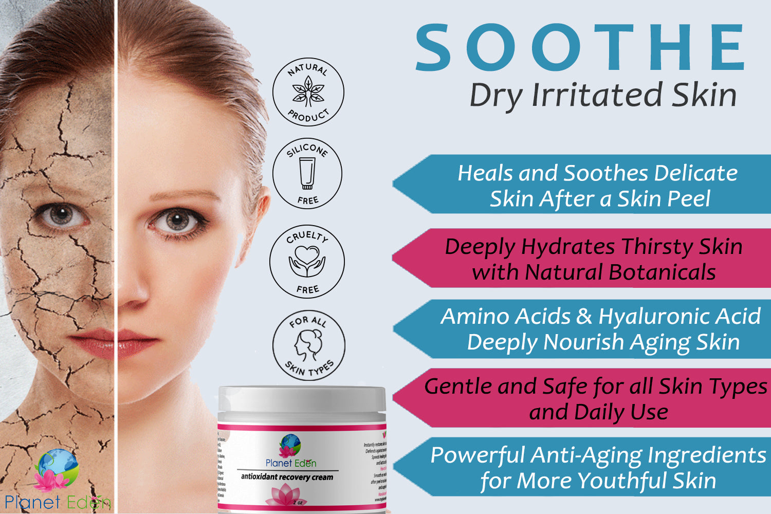 Planet Eden Lactic Acid Skin Peel with Antioxidant Recovery Cream image 3