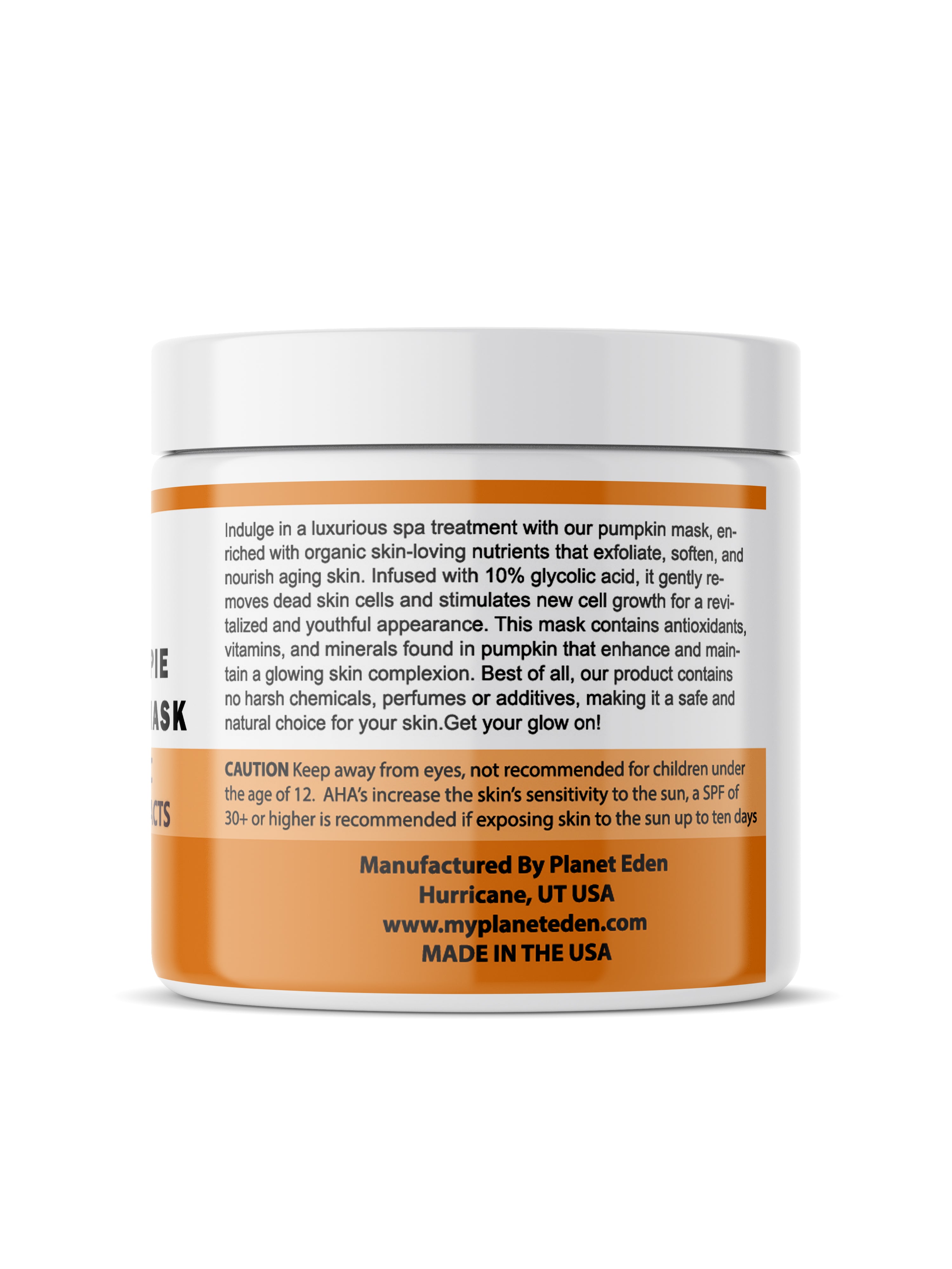 Planet Eden Pumpkin Cream Pie Alpha Hydroxy Mask with Glycolic & Lactic Acid image 2
