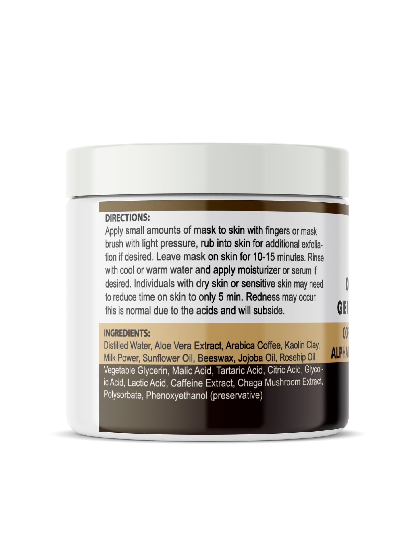 Coffee and Cream GetUp N Glow Mask with Cgaha Mushroon, Kaolin Clay, Lactic Acid image 1