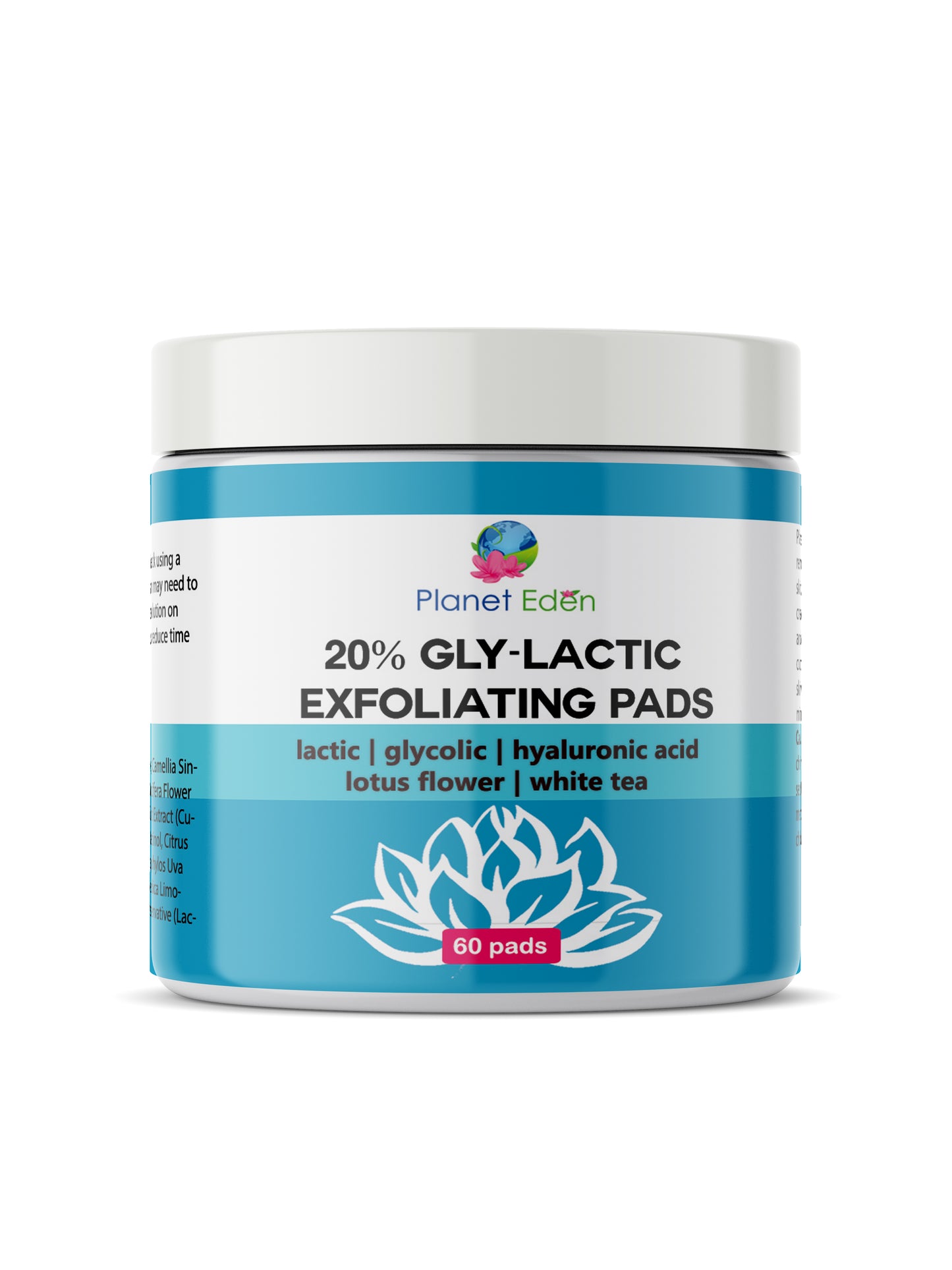 Planet Eden 10% or 20% Gly-Lactic Glycolic & Lactic Acid Skin Exfoliating Pads image 1