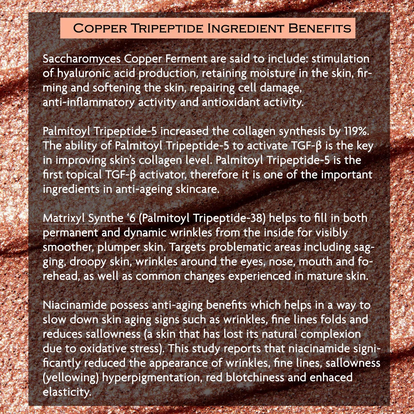 1% GHK-CU Copper Tripeptide Serum w/ Hyaluronic Acid | Niacinamide image 4