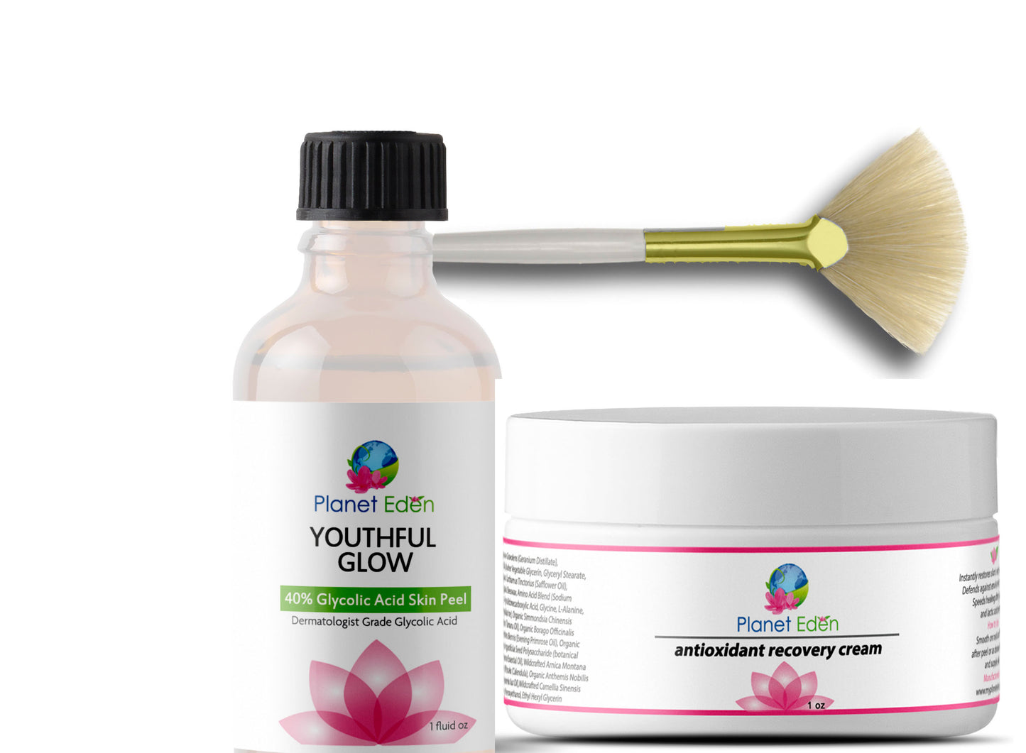 Planet Eden Glycolic Acid Skin Peel Kit with Antioxidant Recovery Cream image 1