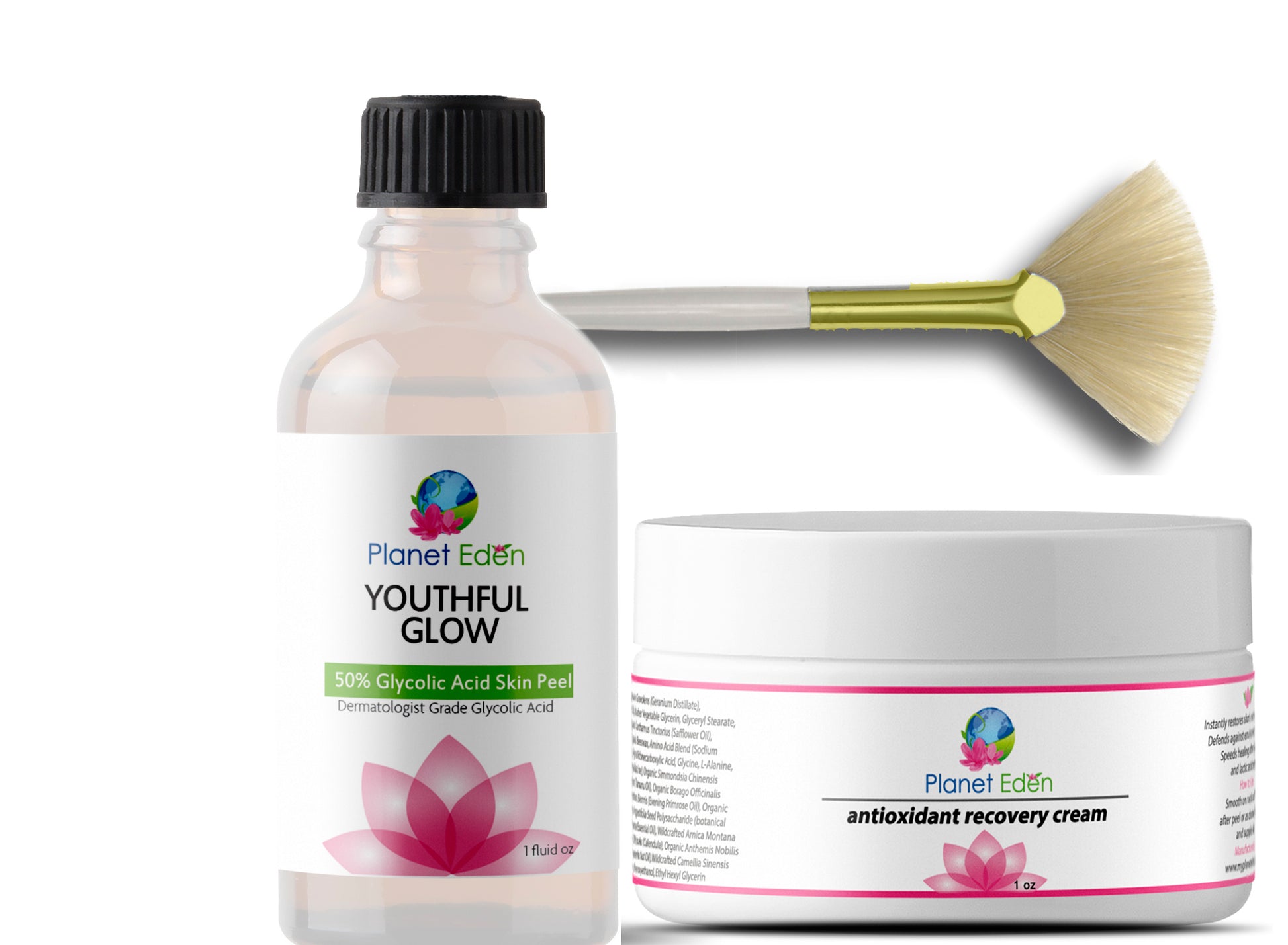 Planet Eden Glycolic Acid Skin Peel Kit with Antioxidant Recovery Cream image 3