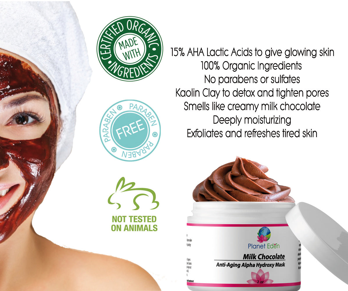 Planet Eden Organic Anti Aging Milk Chocolate Mask with 15% Lactic Acid image 3