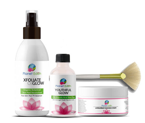 Glycolic Peel Kit with Neutralizer Peel and Antioxidant Recovery Cream | Planet Eden